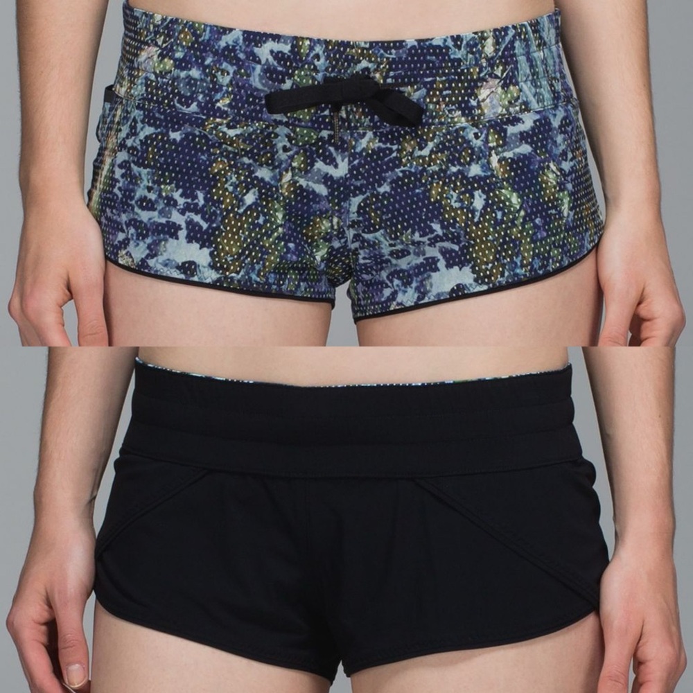 Lululemon Water: Surf Short in Floral Sport White Multi Black Reversible Size 6